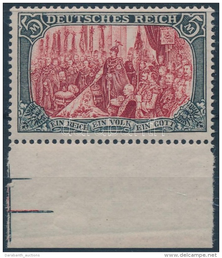 ** 1902 Mi 81 Aa ívszéli/margin Piece (Mi EUR 800,-) Certificate: Briefmarkenprüfstelle Basel,... - Autres & Non Classés