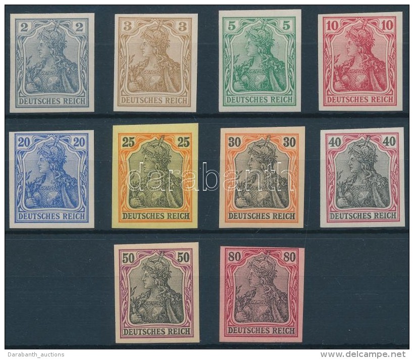 ** 1902 Mi 68-77 Vágott Sor / Imperforate Set. Signed: Pfenninger - Other & Unclassified