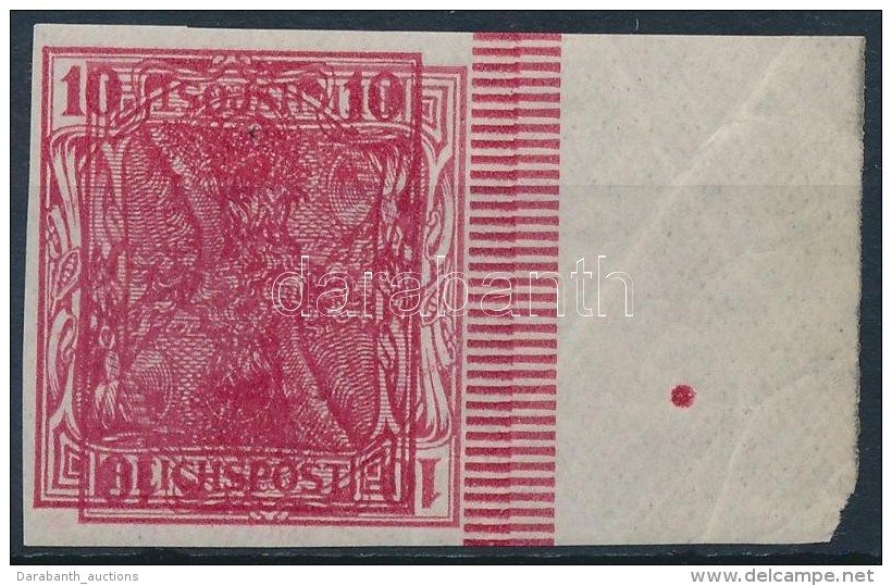 ** 1900 Forgalmi ívszéli Vágott Bélyeg KettÅ‘snyomással / Mi 56aUDK Imperforate... - Altri & Non Classificati