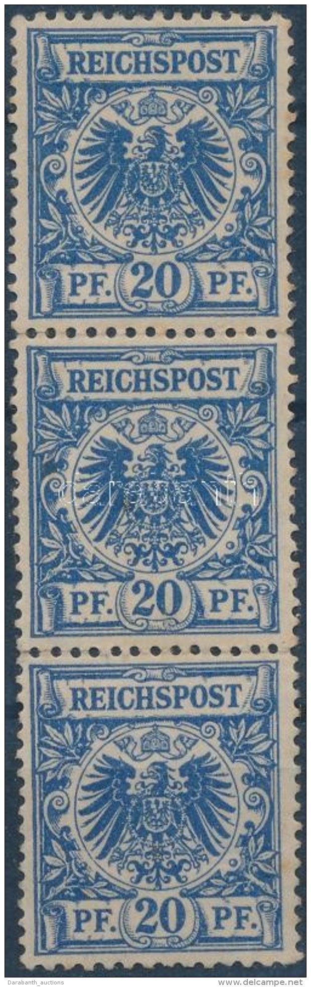 ** 1889 Mi 48b FüggÅ‘leges Hármascsík / Vertical Stripe Of 3 Certificate: Claus Petry (kis... - Andere & Zonder Classificatie