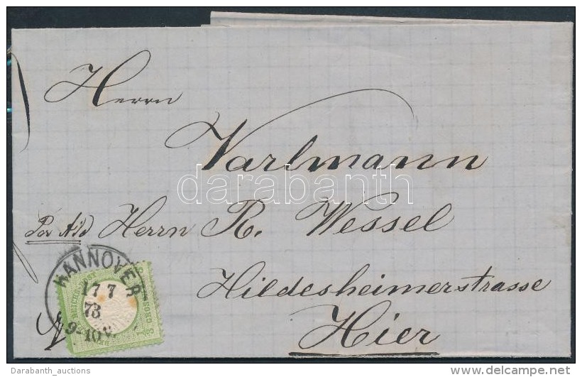 1873 Mi 17a Helyi Levélen / On Local Cover 'HANNOVER'. Certificate: Sommer - Otros & Sin Clasificación