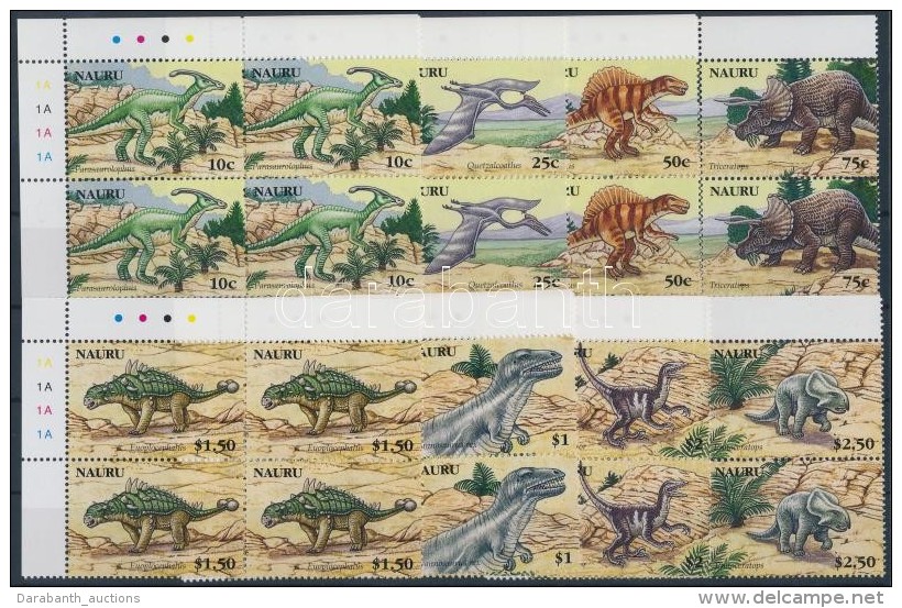 ** 2006 Dinoszaurusz Sor ívsarki Négyestömbökben Mi 638-645 - Sonstige & Ohne Zuordnung