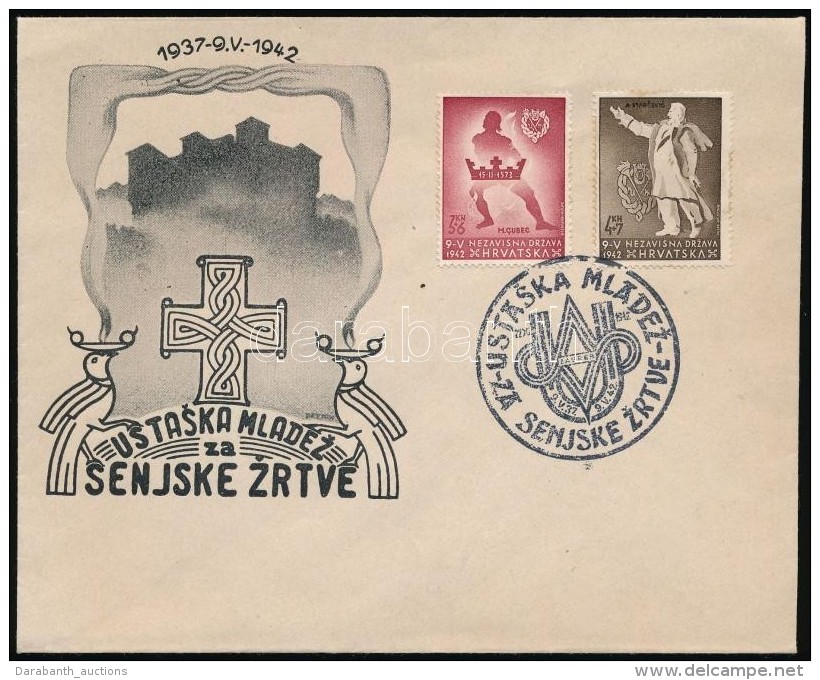 1942 Usztasa Ifjúság Sor Mi 91-92 FDC-n - Autres & Non Classés