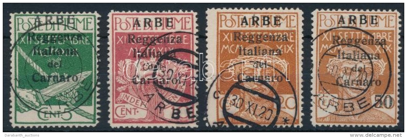 O Carnaro-sziget 1920 Forgalmi Mi 20-22 II, 24 II - Other & Unclassified