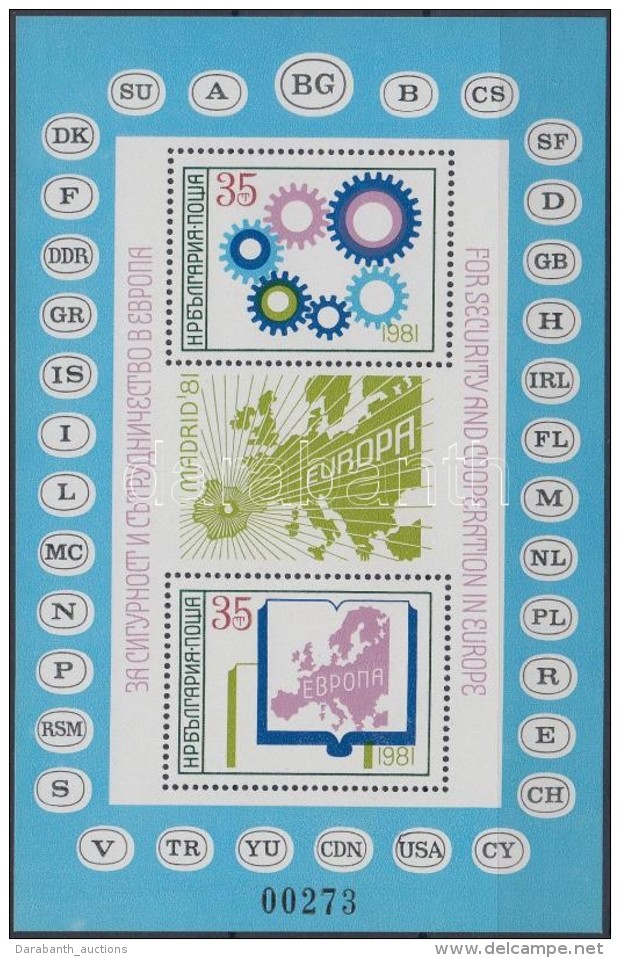 ** 1981 Európai Biztonsági és EgyüttmÅ±ködési Konferencia Blokk Mi 117 - Sonstige & Ohne Zuordnung