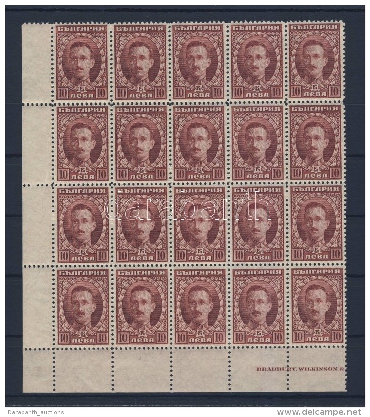 ** 1921 Mi 165 ívsarki Húszas Tömb / Corner Block Of 20 - Otros & Sin Clasificación