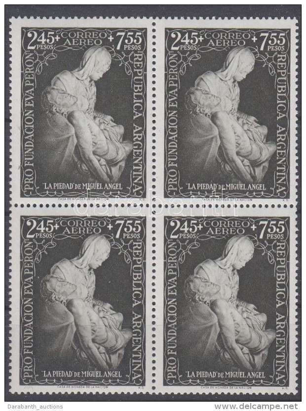 ** 1951 Michelangelo: Pieta Mi 590 Négyestömb / Block Of 4 - Sonstige & Ohne Zuordnung