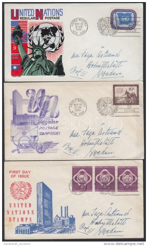 1951 Mi 1-9 6 Klf FDC (bélyegek önállóan és összefüggésekben) - Otros & Sin Clasificación