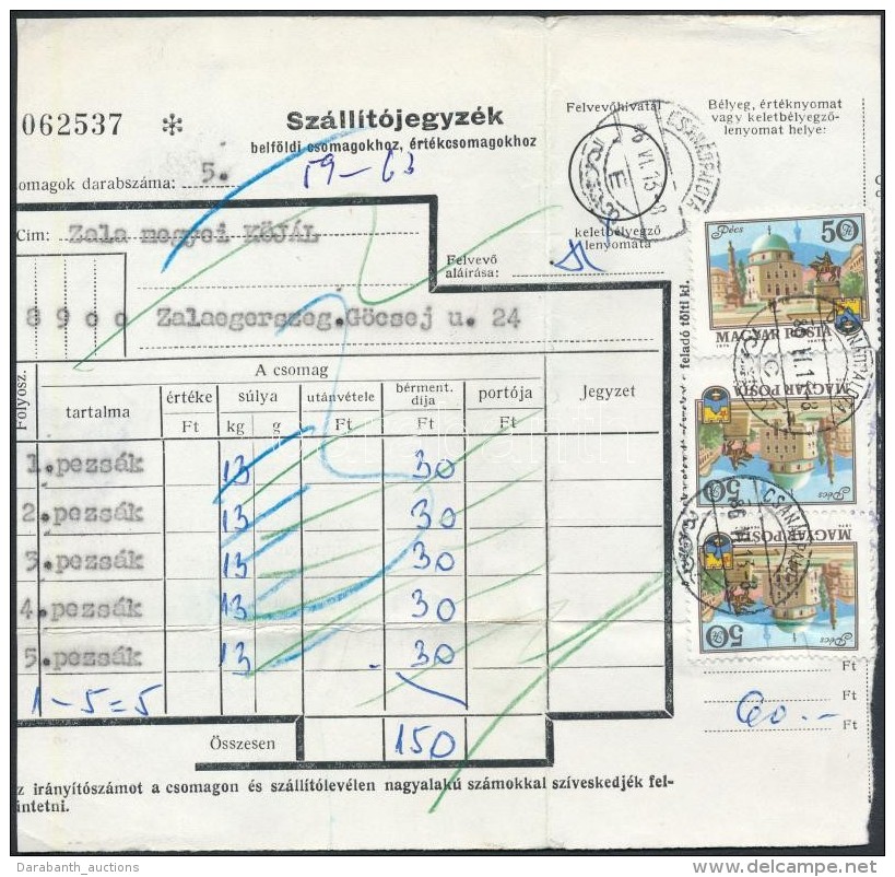 1985 Szállítójegyzés 3 X 50Ft Bérmentesítéssel... - Other & Unclassified