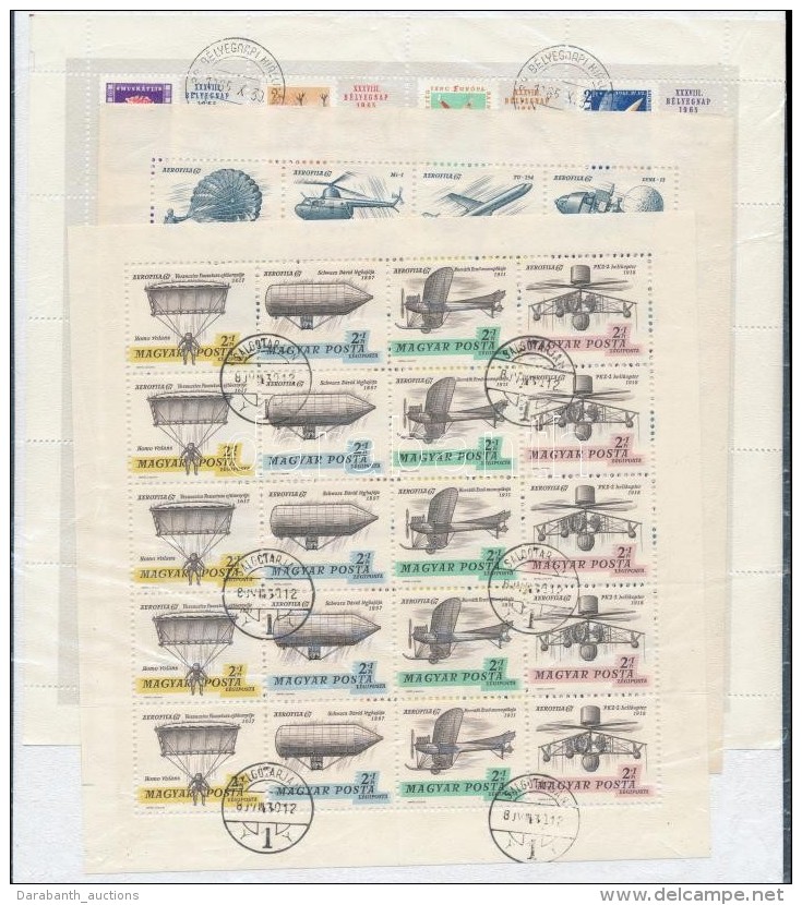 O 1965 Bélyegnap + 1967 Aerofila I-II 3 Hajtott Teljes ív (9.000) - Other & Unclassified