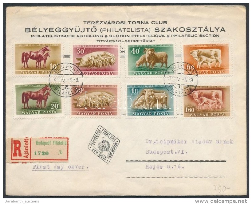 1951 Háziállatok Sor Ajánlott FDC-n - Other & Unclassified