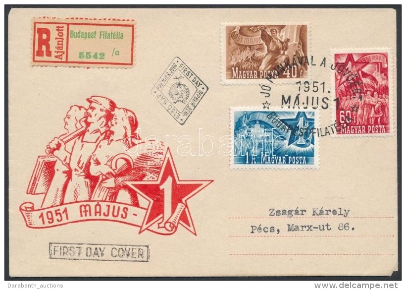 1951 Május 1 (II.) Sor Ajánlott FDC-n - Andere & Zonder Classificatie