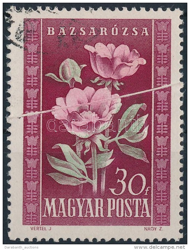 O 1950 Virág 30f Papírráncos Bélyeg - Andere & Zonder Classificatie