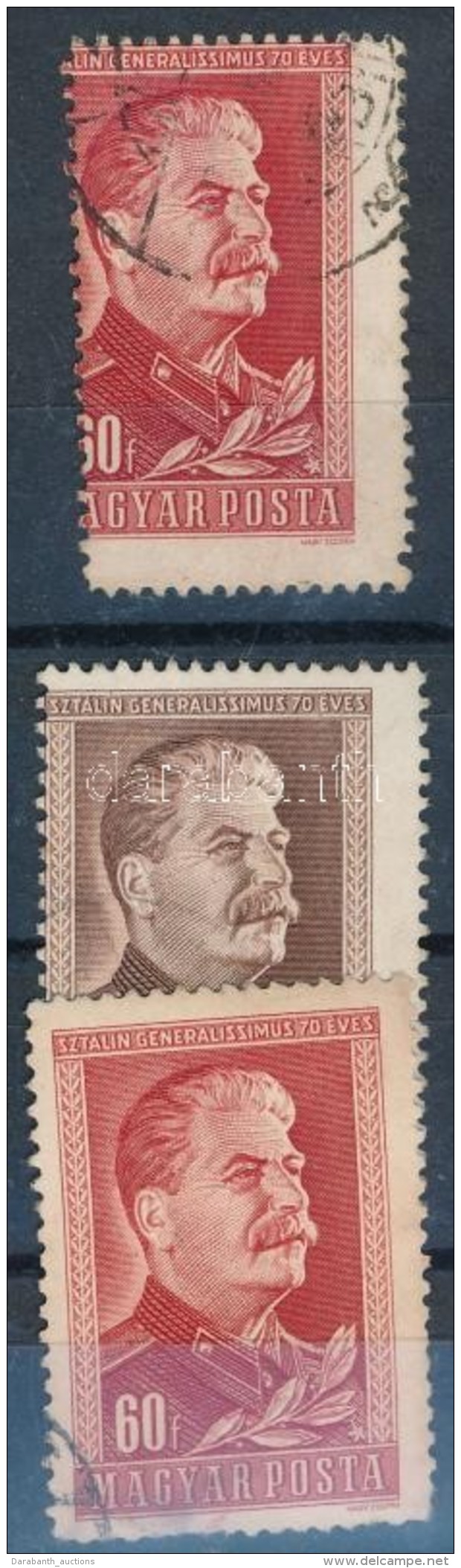 O 1949 Sztálin 2Ft Elfogazva és 60f ErÅ‘s Elfogazással + Támpéldány - Altri & Non Classificati