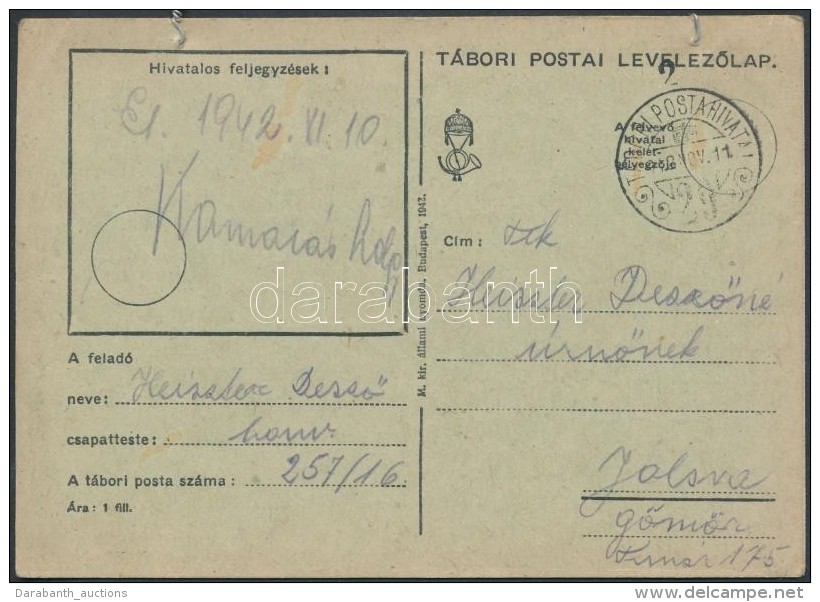 1942 2 Tábori Lapból összefÅ±zött Tábori Posta Küldemény - Otros & Sin Clasificación
