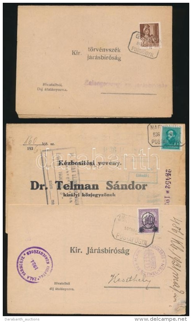 1931-1943 3 Db Küldemény Postaügynökségi Bélyegzéssel 'GERSE',... - Autres & Non Classés