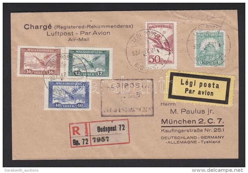 1927 Ajánlott Légi Levél 'BUDAPEST-MÜNCHEN' Légi Irányító... - Other & Unclassified