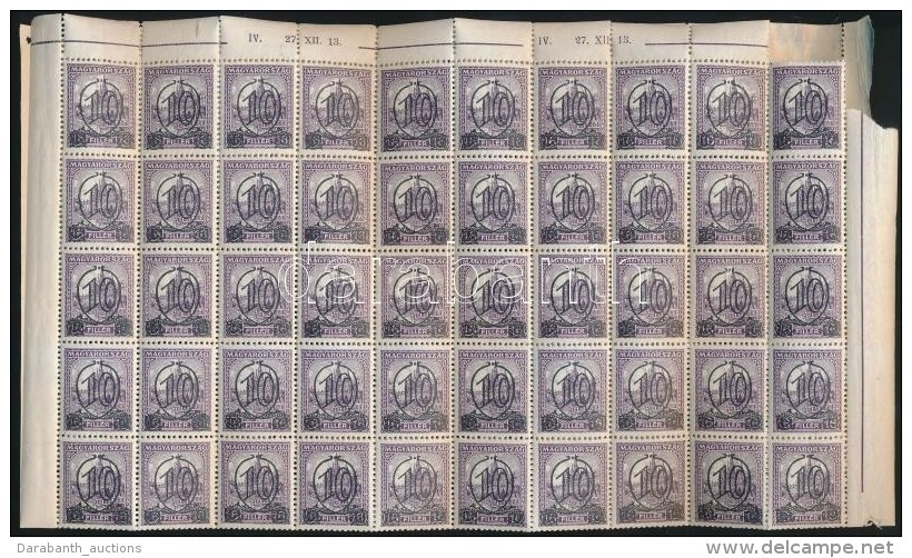 ** 1931 KisegítÅ‘ 503B Hajtott Százas ív / Mi 473Ax Folded Sheet Of 100 (pici... - Other & Unclassified