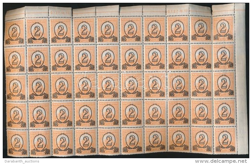** 1931 KisegítÅ‘ 501B Fél ív 50 Bélyeg / Mi 471Ax Half Sheet, 50 Stamps (ráncok... - Autres & Non Classés