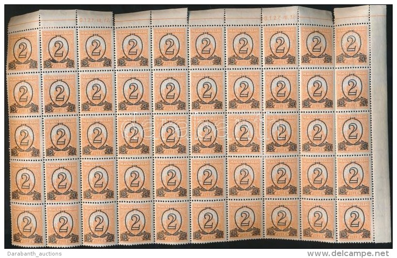 ** 1931 KisegítÅ‘ 501B Fél ív 50 Bélyeg / Mi 471Ax Half Sheet, 50 Stamps (ráncok... - Andere & Zonder Classificatie