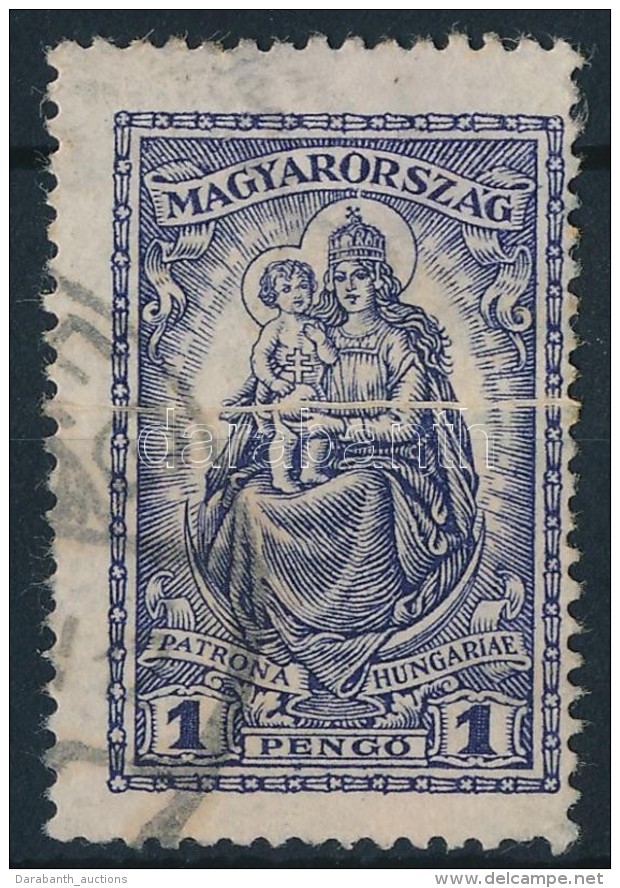 O 1926 Koronás Madonna 1P Papírránccal - Andere & Zonder Classificatie