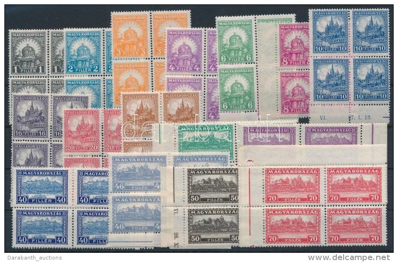 ** 1926 PengÅ‘-fillér (I) A Sor Négyestömbökben / Mi 411-426 Margin Block Of 4 (100.000)... - Other & Unclassified