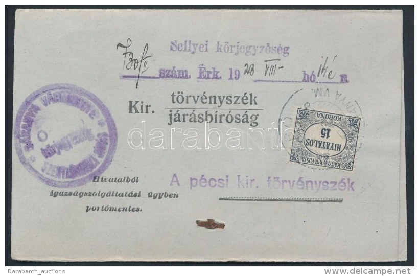 1923 Törvényszéki Kézbesítési Bizonyítvány Hivatalos 15K... - Other & Unclassified