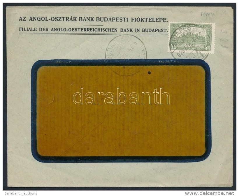 1923 Banklevél AOB Cépglyukasztásos Bélyeggel - Other & Unclassified