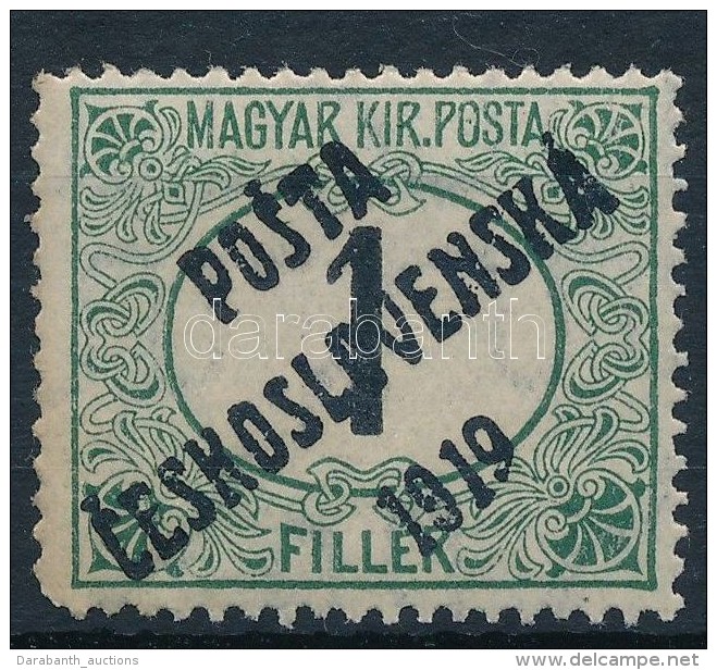 ** Posta Ceskoslovenska 1919 Feketeszámú Portó 1f Garancia Nélkül (**360.000) - Other & Unclassified