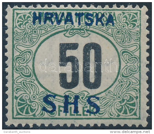 * SHS 1918 Feketeszámú Portó 50f VII/a. Vízjellel (54.000) / Mi P34y Watermark VII/a.... - Autres & Non Classés