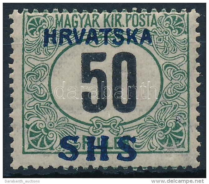 * SHS 1918 Feketeszámú Portó 50f (*27.000) / Postage Due Mi 34y Signed: Bodor - Autres & Non Classés