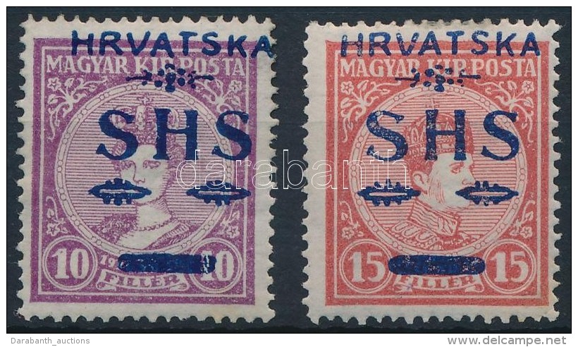 * SHS 1918 Koronázás 10f, 15f (54.000) / Yugoslavia Mi 64-65 Signed: Bodor - Autres & Non Classés