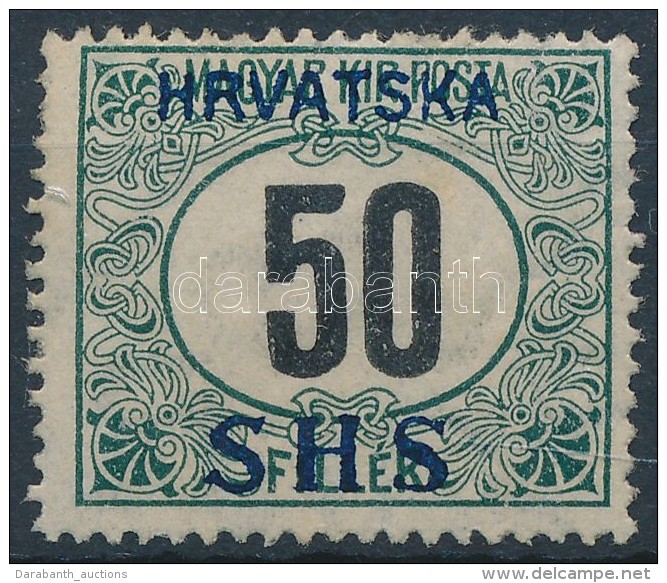 (*) SHS Horvátország 1918 Feketeszámú Portó 50f VII/a. Vízjellel, Bodor... - Autres & Non Classés