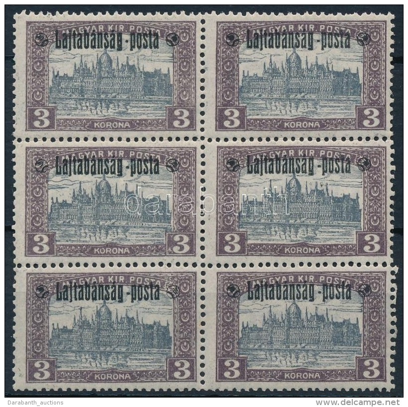 ** Nyugat-Magyarország III. 1921 Parlament 3K Hatostömb (9.000) / Mi 28 Block Of 6, Signed: Bodor - Autres & Non Classés