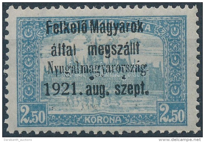 ** Nyugat-Magyarország I. 1921 Parlament 2,50K Hármaslyukasztással (45.000)  / Mi 9 With... - Andere & Zonder Classificatie