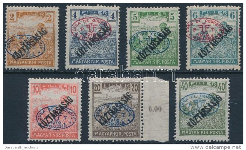 ** * Debrecen I. 1919 7 Klf Arató/Köztársaság érték (25.000) / Mi 43, 45-50... - Other & Unclassified