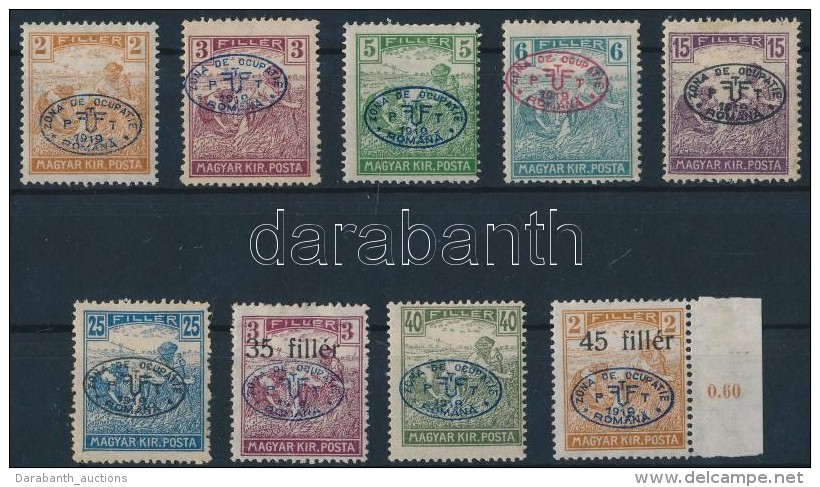 * Debrecen I. 1919 9 Klf Arató érték (13.700) / Mi 14-17, 19a, 21, 23-25 Signed: Bodor - Other & Unclassified