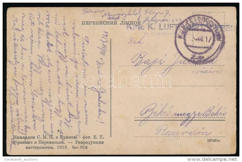 1917 Képeslap / Postcard 'K.u.k. Luftfahrtruppen FLIEGERDEPOT....' + 'FP 229' - Sonstige & Ohne Zuordnung