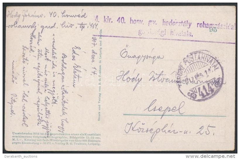 1917 Tábori Posta Képeslap / Field Postcard 'M.kir. 40. Honv. Gy. Hadosztály... - Autres & Non Classés