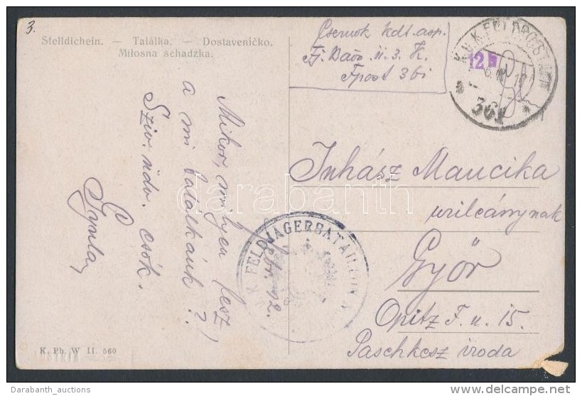 1917 Tábori Posta Képeslap 'K.u.k. FELDJÄGER BATAILLON' + 'FP 361 B' - Autres & Non Classés