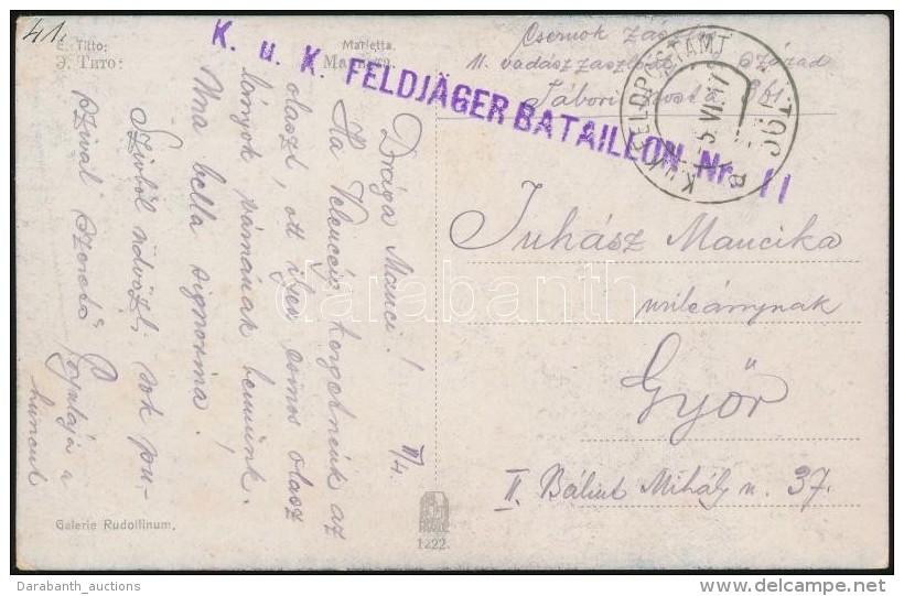 1917 Tábori Posta Képeslap 'K.u.k. FELDJÄGERBATAILLON Nr.11' + 'FP 361 A' - Autres & Non Classés