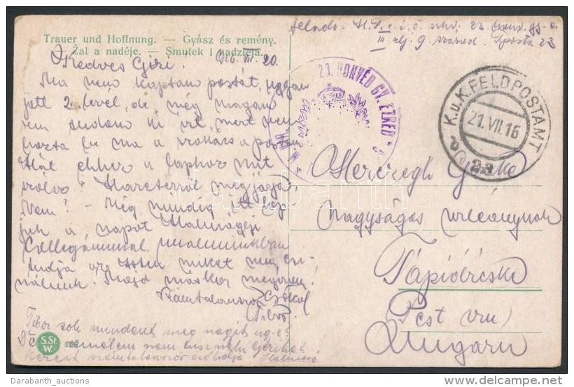 1916 Tábori Posta Képeslap / Field Postcard 'M.KIR. 23. HONVÉD GY.EZRED PARANCSNOKSÁG'... - Other & Unclassified