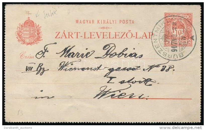 1917 Zárt Díjjegyes LevelezÅ‘lap 'BÚRSZENTMIKLÓS' - Wien - Sonstige & Ohne Zuordnung