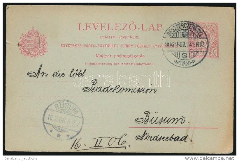 1906 Díjjegyes LevelezÅ‘lap BESZTERCEBÁNYA - ,,BÜSUM' - Autres & Non Classés