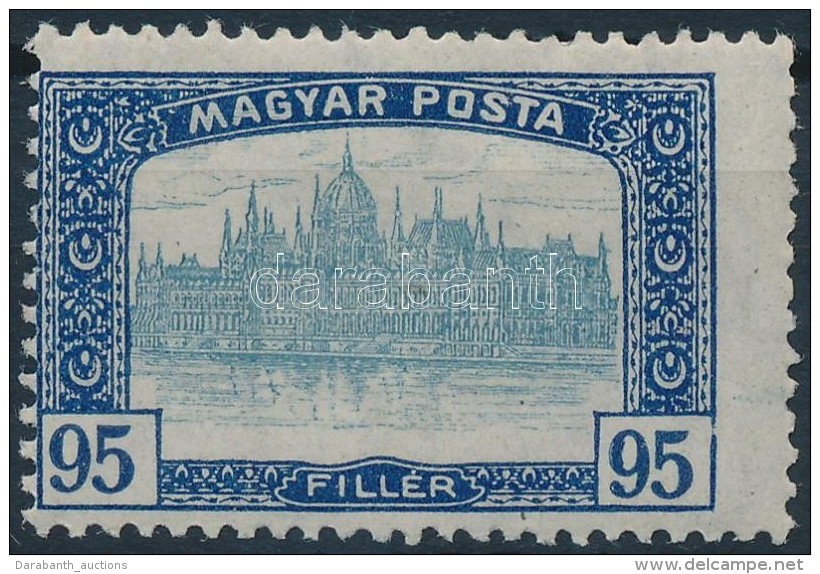 ** 1919 Magyar Posta 95f Elfogazott Bélyeg ErÅ‘sen Eltolódott Középrésszel - Otros & Sin Clasificación