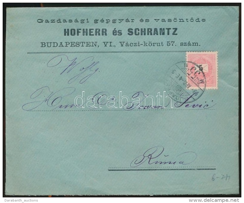 1899 5kr Levélen 'BUDAPEST / M 55 M' - Andere & Zonder Classificatie