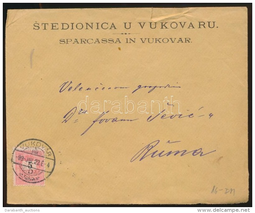 1899 5kr Levélen 'VUKOVÁR' - Autres & Non Classés