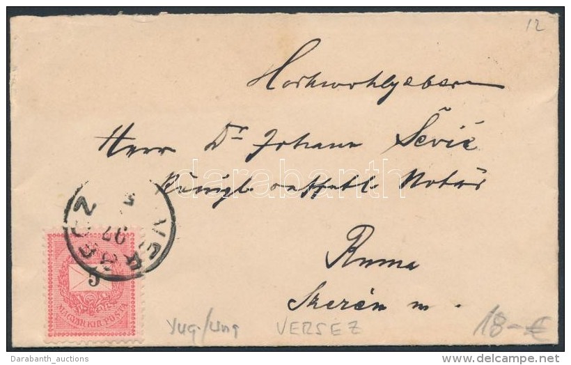 1897 5kr Levélen 'VER(S)ECZ' - Autres & Non Classés