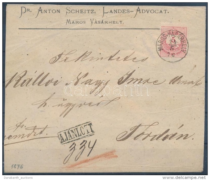 1876 5kr + 10kr Távolsági Ajánlott Levélen / On Registered Domestic Cover... - Andere & Zonder Classificatie