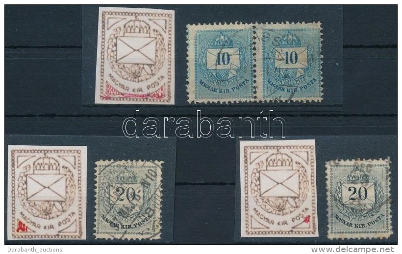 O 1881 Színesszámú 10kr Pár + 2x20kr Különféle Karcokkal,... - Otros & Sin Clasificación